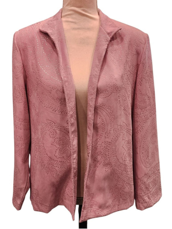 Draper'S & Damon'S Jackets & Blazers - Draper's & Damon's Petites Dusty Rose Embroidered Open Front Jacket Blazer M